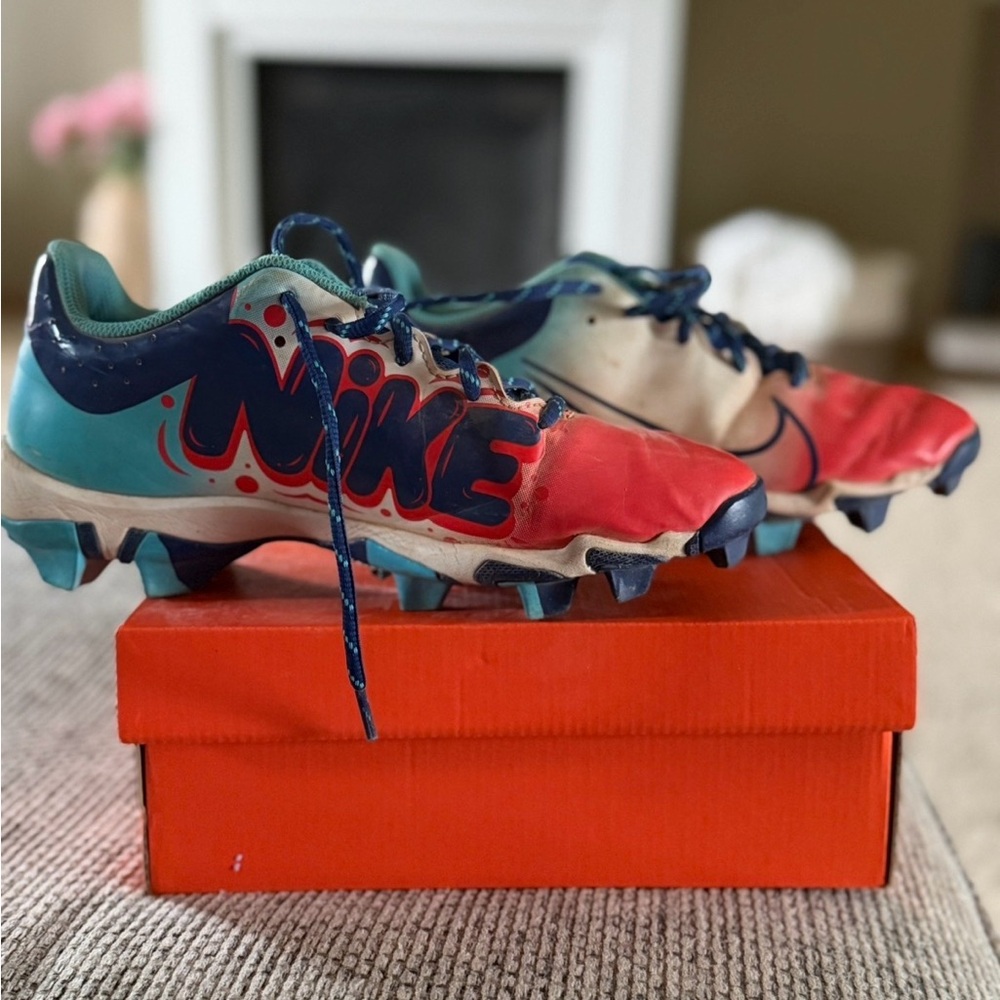 Nike Kids Soccer Cleats - Pink, Teal & Navy